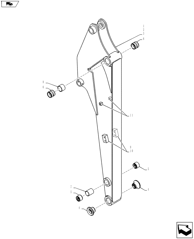 Схема запчастей Case CX27B ASN - (39.121.02) - ARM, LONG 1.37M (84) - BOOMS, DIPPERS & BUCKETS