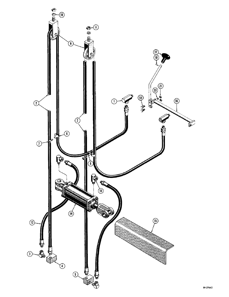 Схема запчастей Case 310B - (62) - SIDE SHIFTER ATTACHMENT HYDRAULICS, 10 FOOT 6 INCH AND 14 FOOT 3 INCH MASTS 