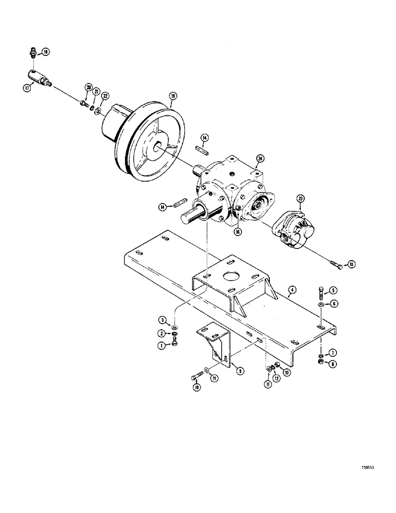 Схема запчастей Case 1530 - (028) - GEAR BOX AND MOUNTING PARTS (06) - POWER TRAIN