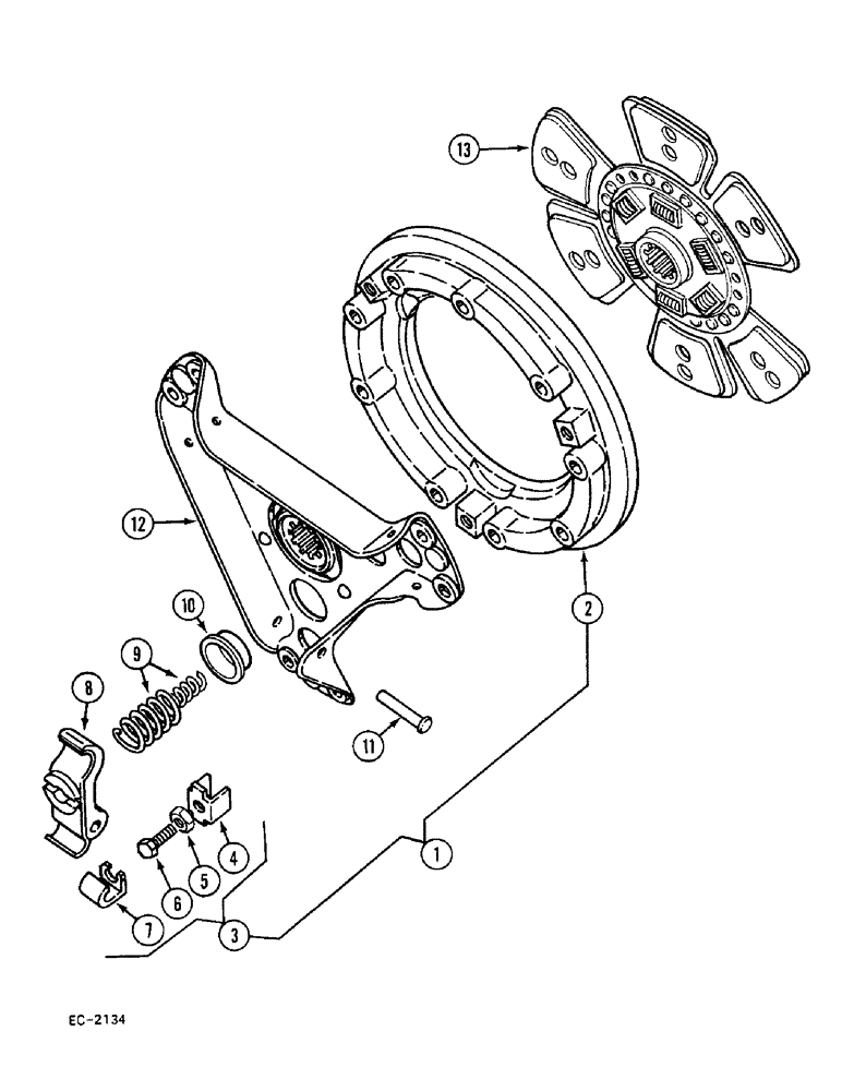 Схема запчастей Case 380B - (6-152) - CLUTCH, 11 INCH LAYCOCK, PRIOR TO P.I.N. 18106 (06) - POWER TRAIN