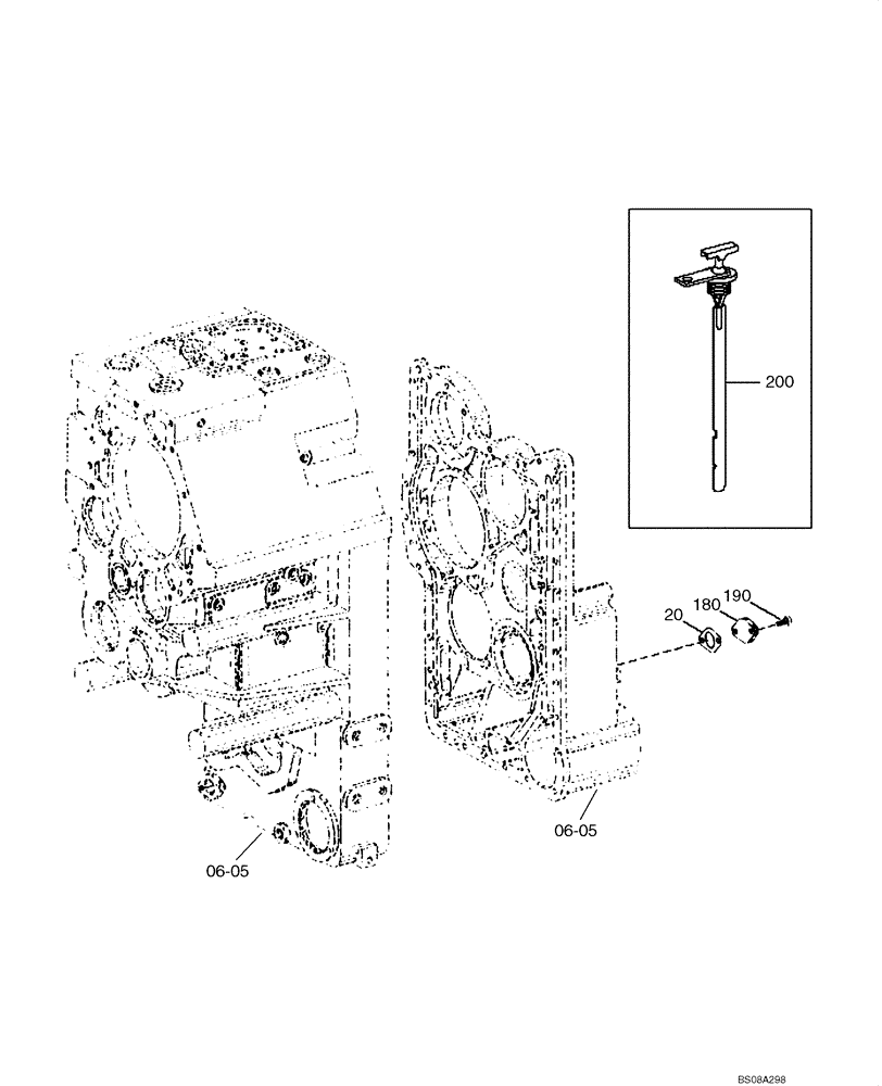 Схема запчастей Case 1221E - (06-20[01]) - TRANSMISSION - DIPSTICK (11LH-01100) (19) (06) - POWER TRAIN