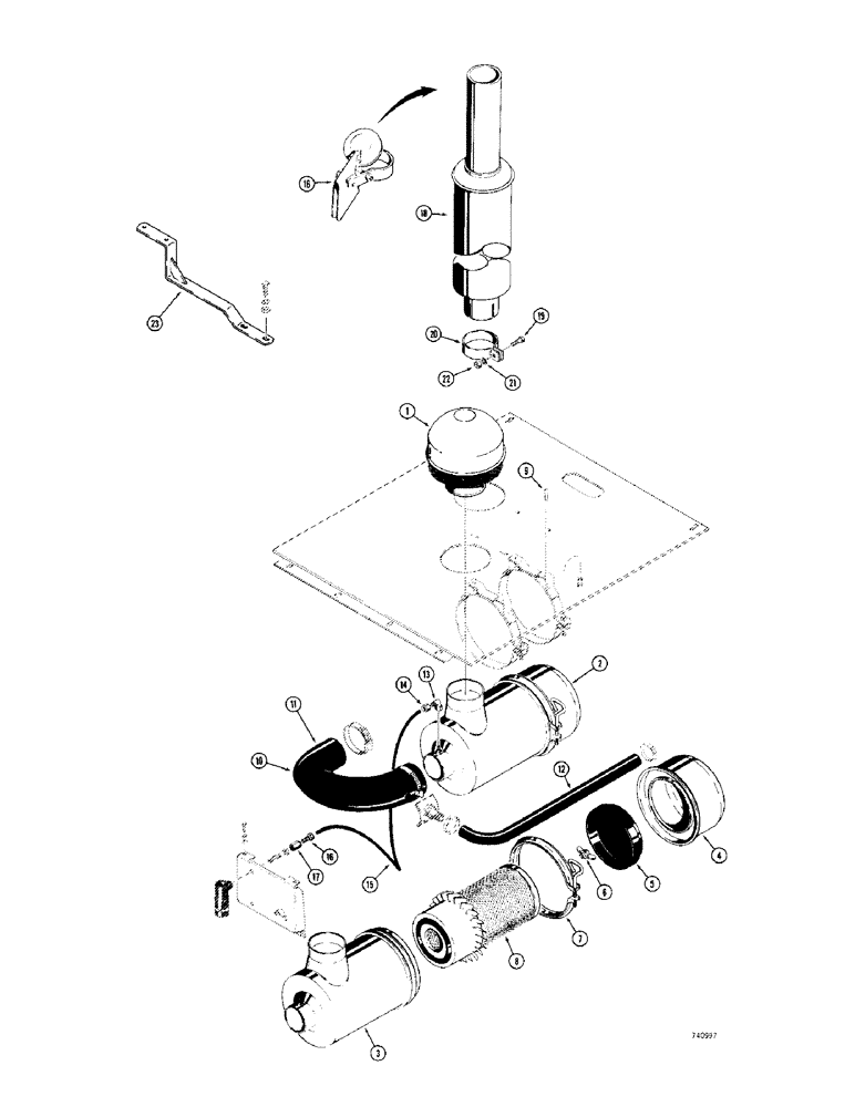 Схема запчастей Case 780 - (538) - ALTITUDE COMPENSATING KIT, TURBO-CHARGED ENGINES B4 TRAC SN 5500550 (09) - CHASSIS/ATTACHMENTS