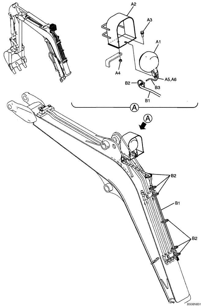 Схема запчастей Case CX17B - (03-005[00]) - LAMP INSTAL & HARNESS (BOOM) (PU80S00012F1) (55) - ELECTRICAL SYSTEMS