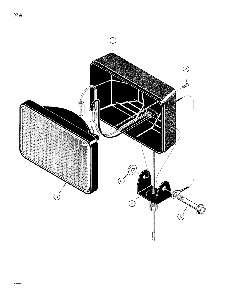 Схема запчастей Case 680H - (097A) - TRACTOR LAMPS (HALOGEN), FRONT DRIVING AND REAR FLOOD LAMPS, USED ON MODELS WITH CAB (04) - ELECTRICAL SYSTEMS