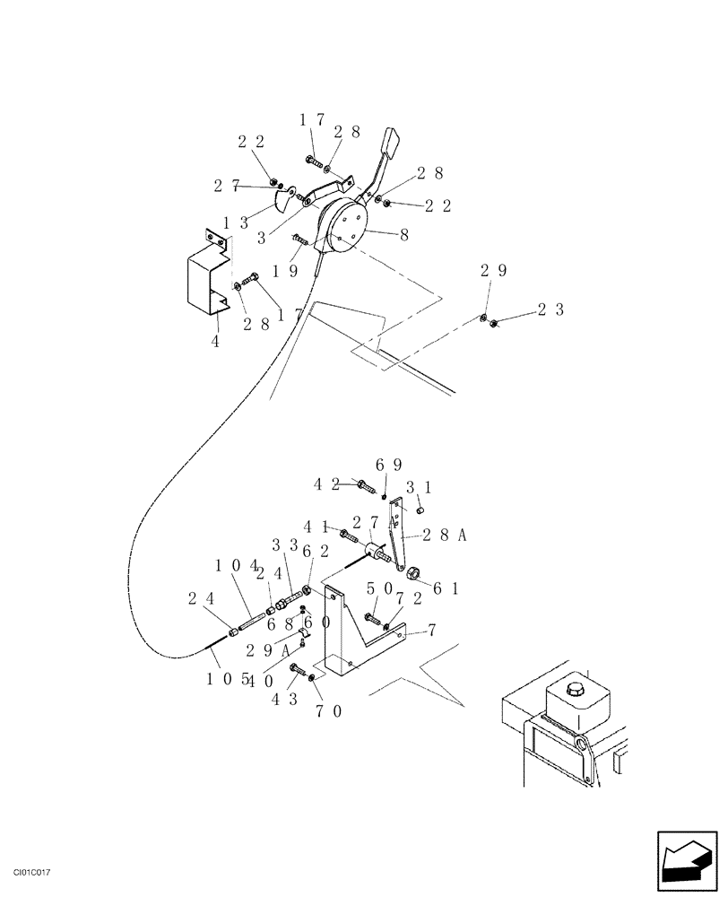 Схема запчастей Case SV212 - (03-002-00[01]) - ENGINE ACCELERATION (03) - FUEL SYSTEM