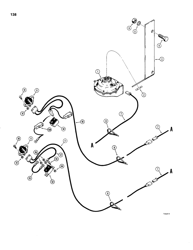 Схема запчастей Case 480C - (138) - ELECTRIC HORN (55) - ELECTRICAL SYSTEMS