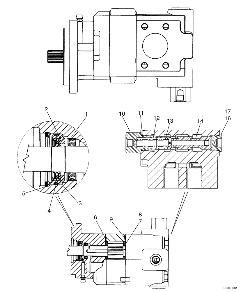 Схема запчастей Case 580SN WT - (35.106.01[05]) - PUMP, EQUIPMENT HYDRAULIC (35) - HYDRAULIC SYSTEMS