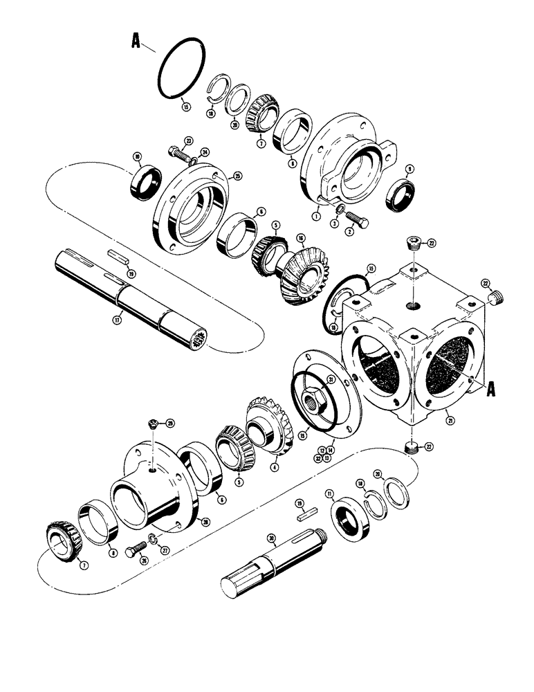 Схема запчастей Case 1700-SERIES - (103A) - VON RUDEN GEAR BOX, USED TRACTOR SERIAL NO. 9823868 AND AFTER (14) - MAIN GEARBOX & DRIVE