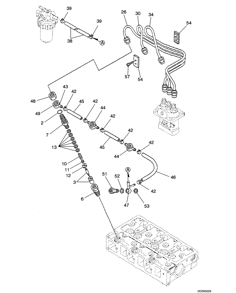 Схема запчастей Case CX25 - (03-08[00]) - FUEL INJECTION VALVE (03) - FUEL SYSTEM