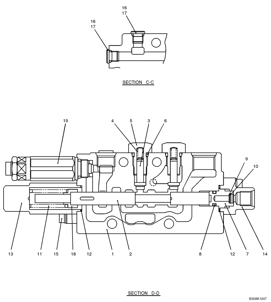 Схема запчастей Case CX27B BTW - (07-013) - VALVE ASSY, CONTROL (SUPPLY, TRAVEL INDEPENDENCE) (PM30V00053F1) (35) - HYDRAULIC SYSTEMS