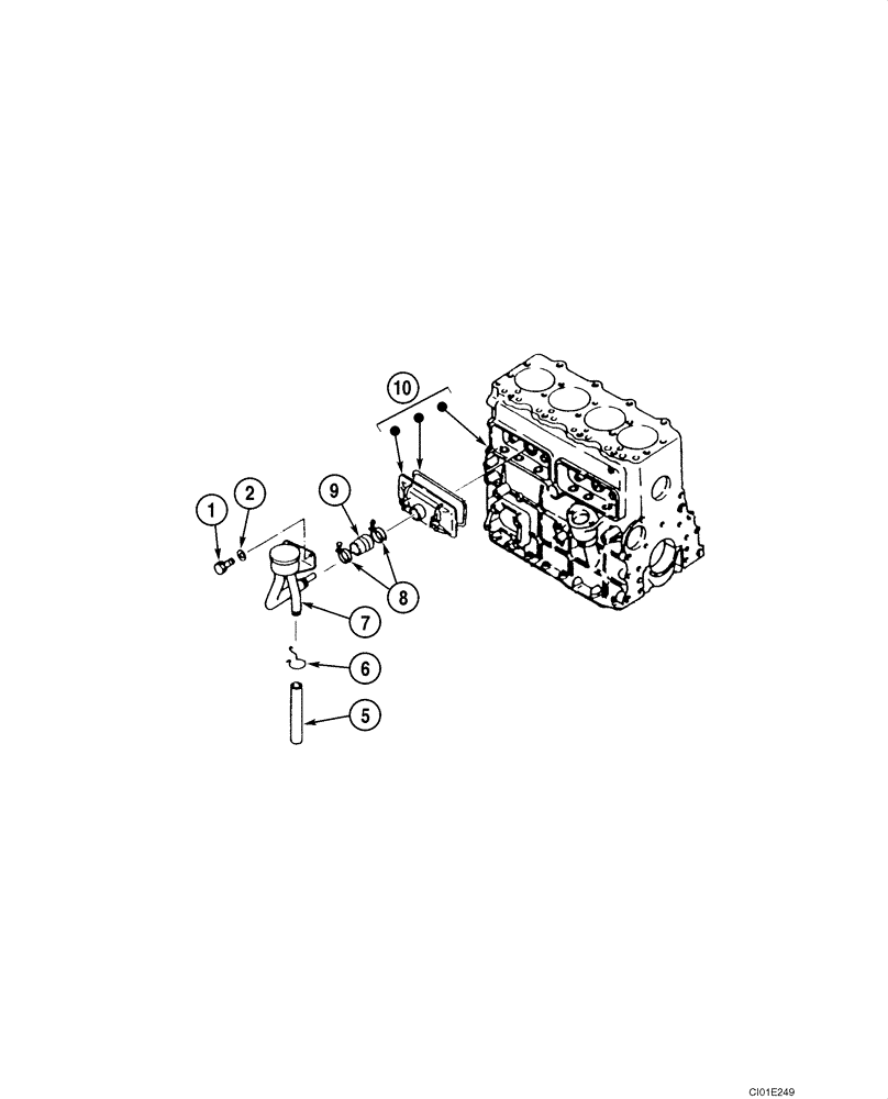 Схема запчастей Case CX135SR - (02-22) - CYLINDER BLOCK - BREATHER (02) - ENGINE