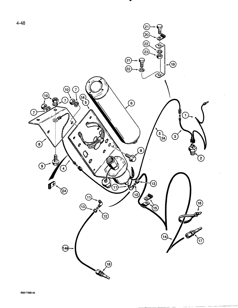 Схема запчастей Case 455C - (4-48) - COLD START SYSTEM (04) - ELECTRICAL SYSTEMS