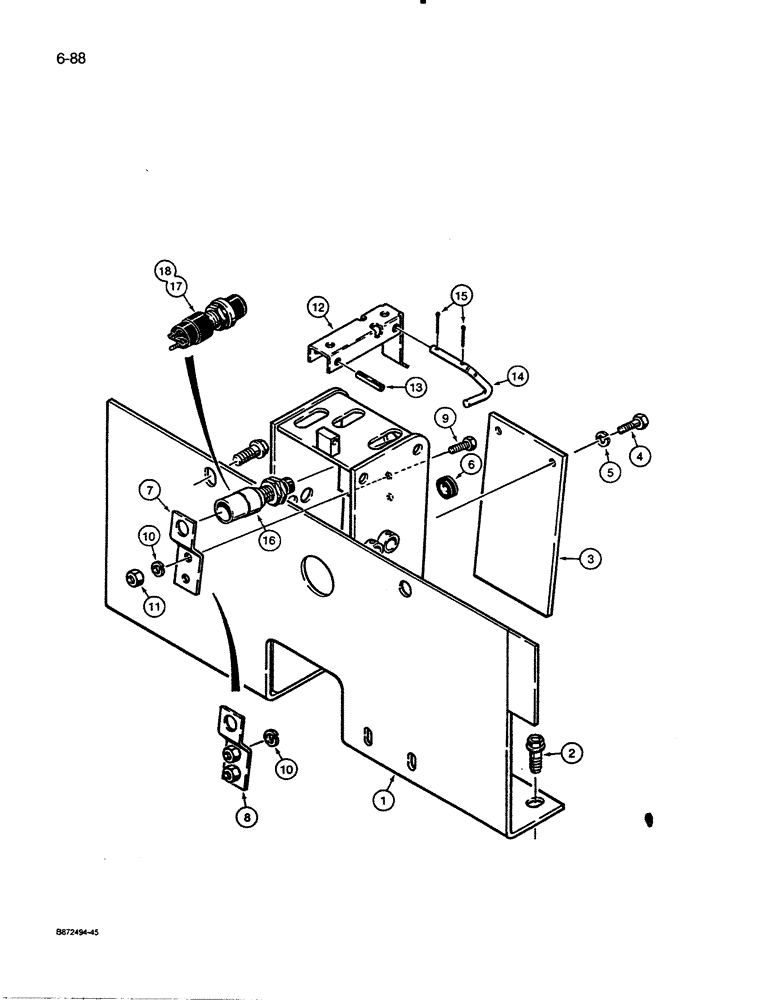 Схема запчастей Case 455C - (6-88) - TRANSMISSION CONTROL TOWER, STARTER SWITCH, AND LOCKUP (06) - POWER TRAIN