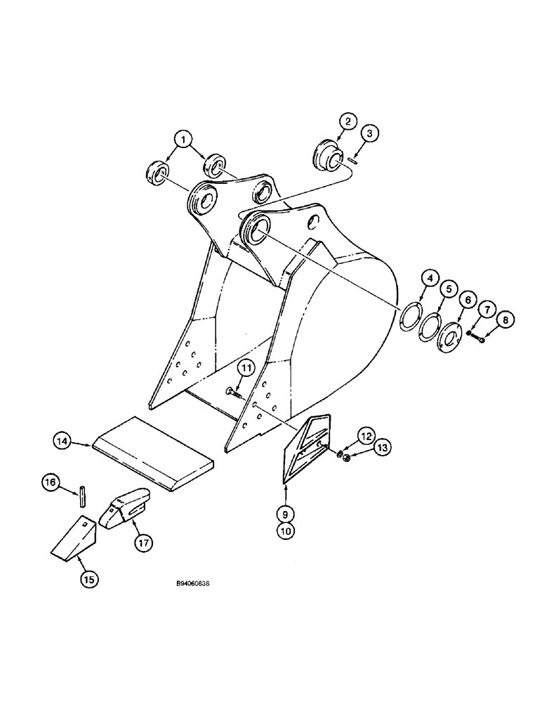 Схема запчастей Case 9045B - (9-090) - CENTRAL FABRICATORS BUCKETS, SEVERE DUTY (09) - CHASSIS