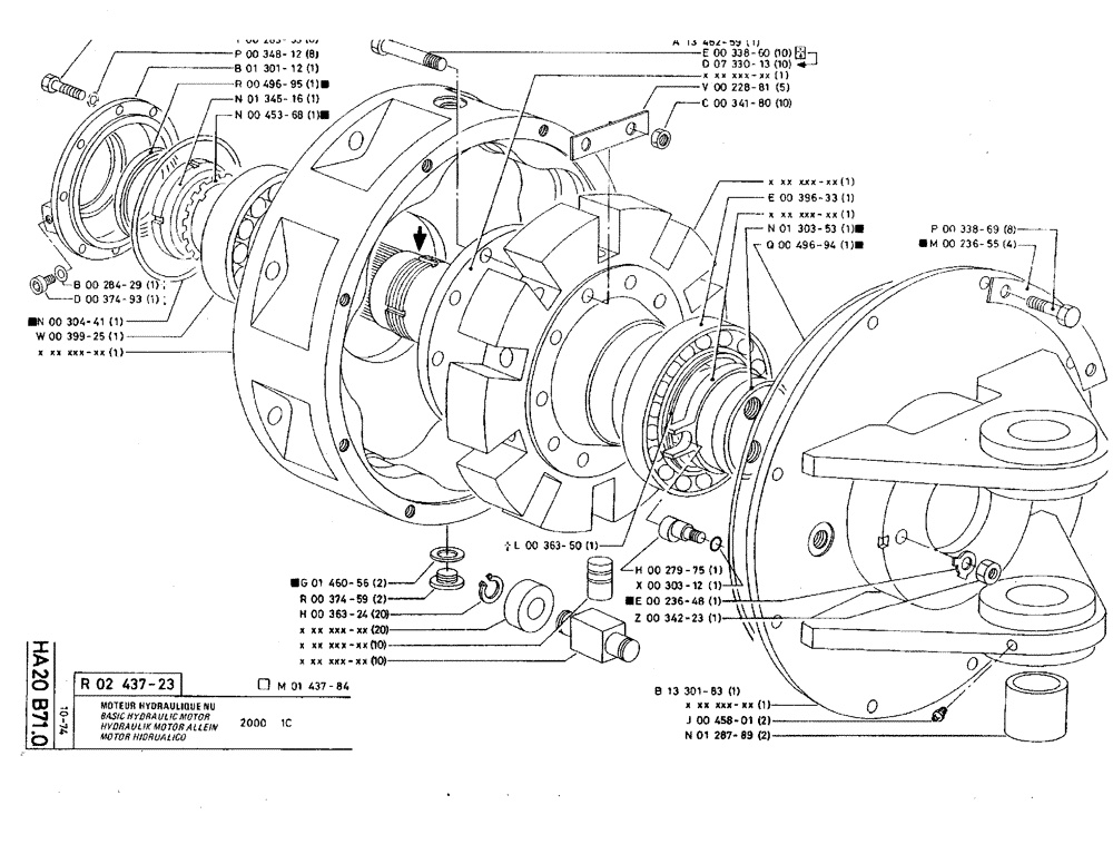 Схема запчастей Case TY45 - (HA20 B71.0) - BASIC HYDRAULIC MOTOR - 2000 1C (07) - HYDRAULIC SYSTEM