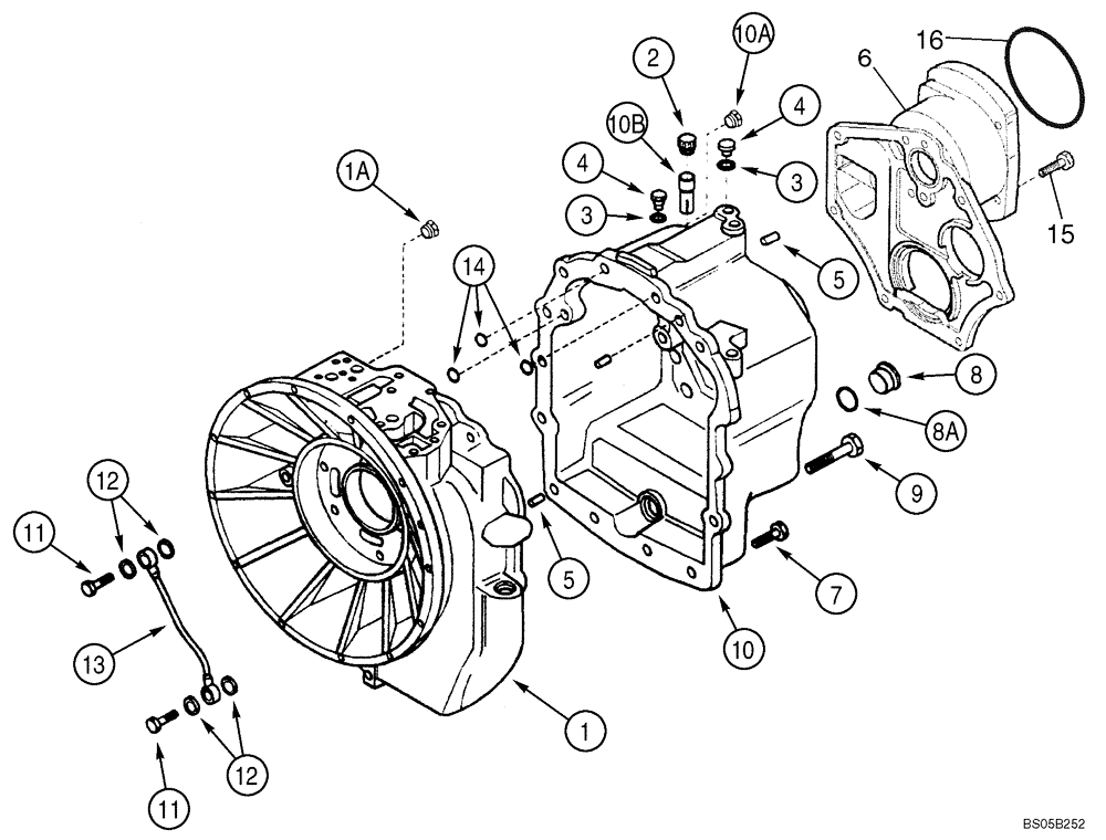 Схема запчастей Case 580M - (06-13) - TRANSMISSION ASSY (2WD) - HOUSING (06) - POWER TRAIN