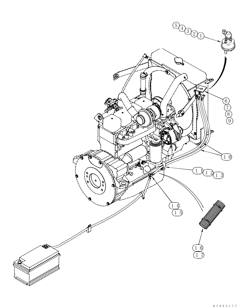 Схема запчастей Case 90XT - (04-05) - DISCONNECT SWITCH (04) - ELECTRICAL SYSTEMS