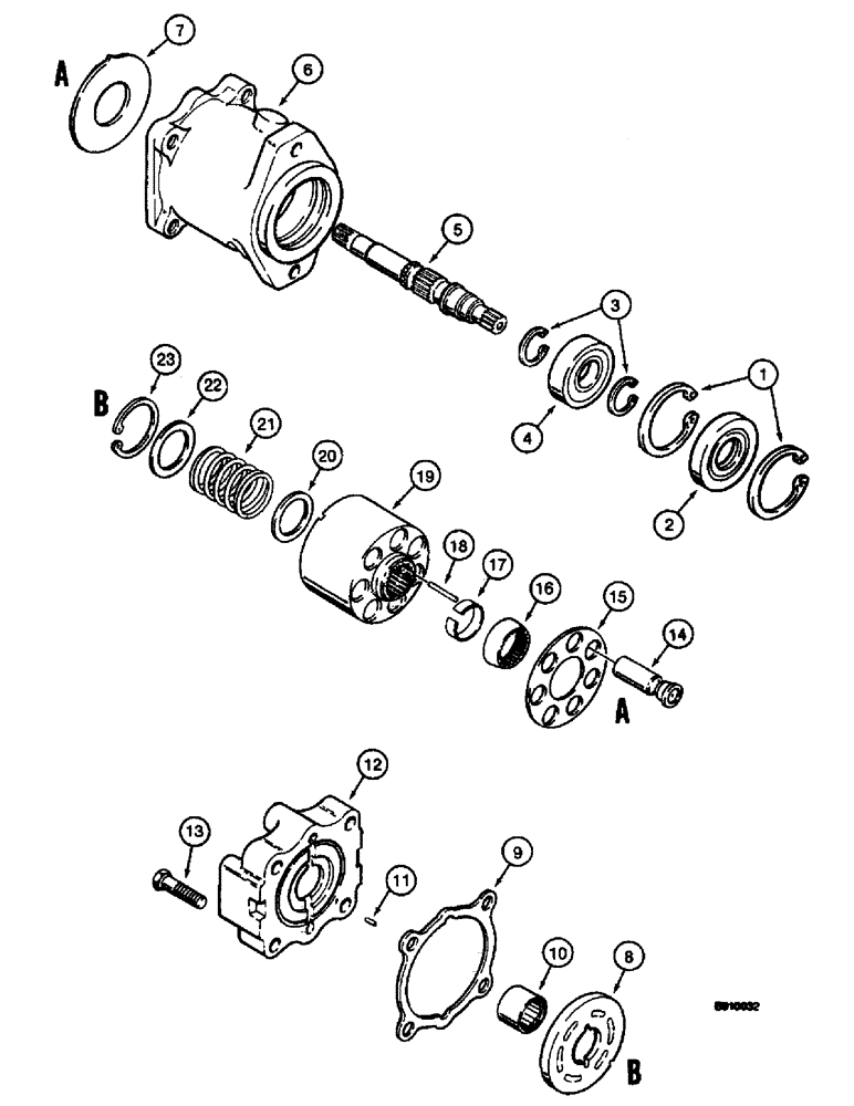 Схема запчастей Case 660 - (8-104) - PLOW MOTOR - H673911, FOR ALL UNITS EXCEPT INTEGRAL QUAD (08) - HYDRAULICS