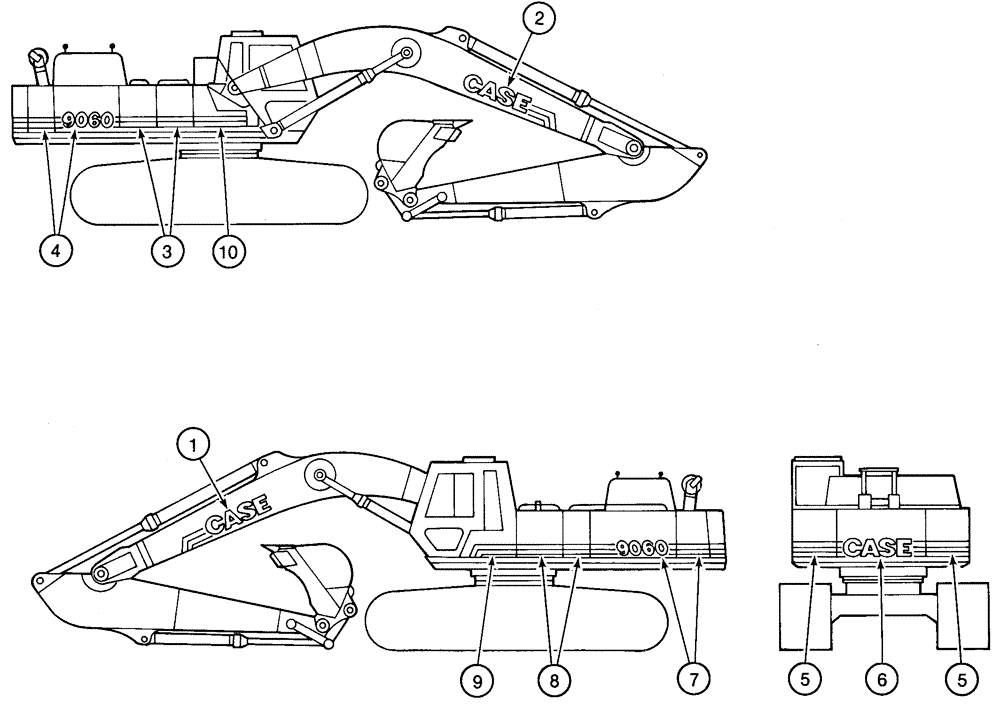 Схема запчастей Case 9060 - (9-78) - DECALS, MODEL IDENTIFICATION AND STRIPING (09) - CHASSIS/ATTACHMENTS