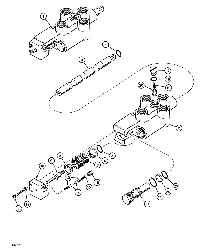 Схема запчастей Case MAXI-SNEAKER - (08-020) - TRENCHER CONTROL VALVE ASSEMBLY (08) - HYDRAULICS