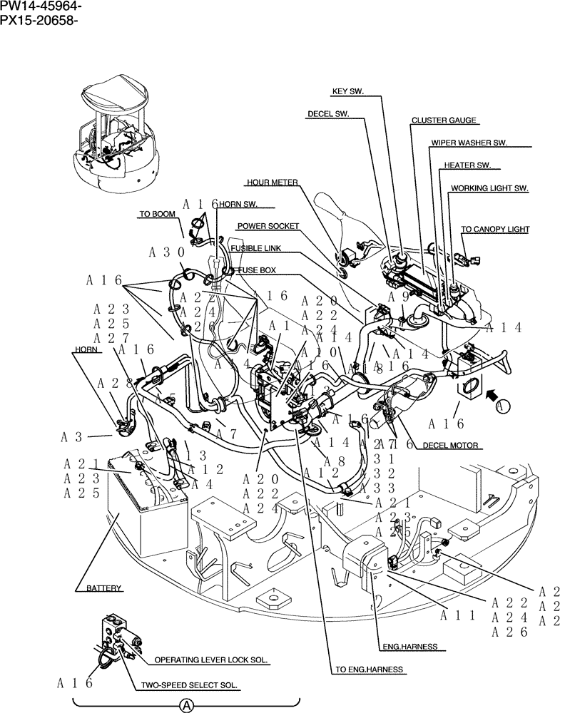 Схема запчастей Case CX31B - (312-01[1]) - ELEC ASSEMBLY, UPP (00) - GENERAL & PICTORIAL INDEX