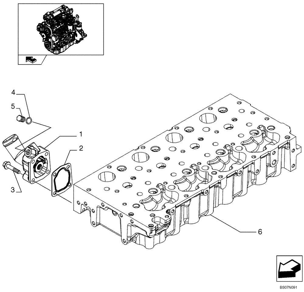 Схема запчастей Case 445 - (02-35) - TEMPERATURE CONTROL (THERMOSTAT) (87380450) (02) - ENGINE