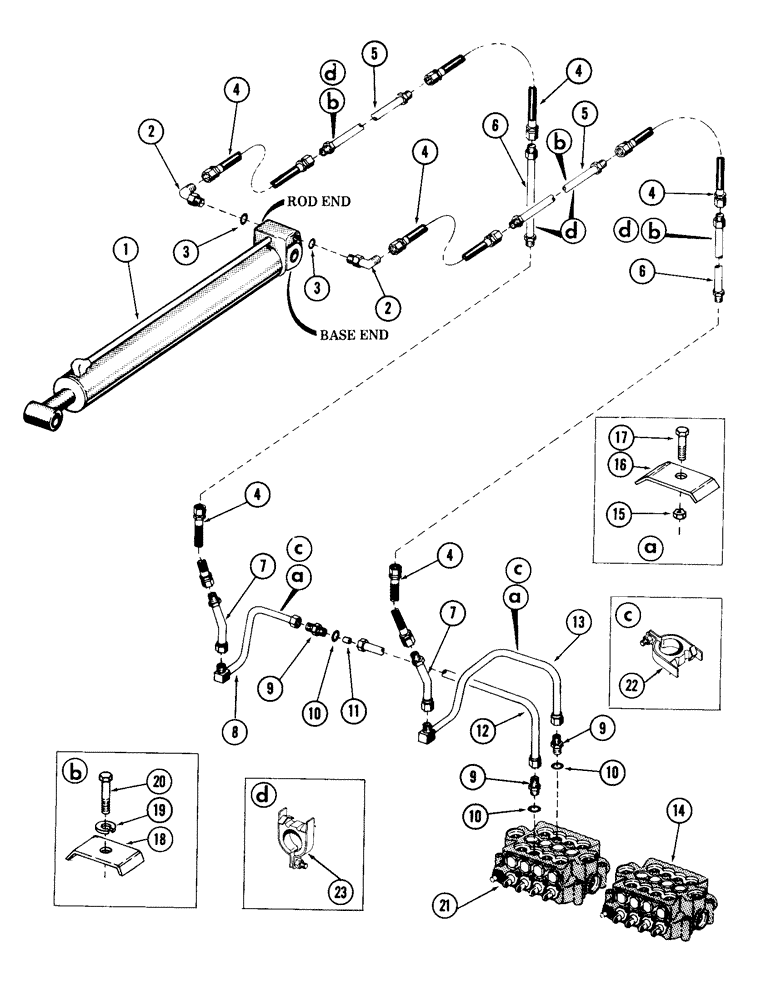 Схема запчастей Case 980 - (202) - CROWD CYLINDER HYDRAULICS (07) - HYDRAULIC SYSTEM