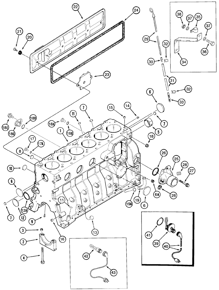 Схема запчастей Case 621C - (02-020) - CYLINDER BLOCK EUROPE, 6T-590 EMISSIONS CERTIFIED ENGINE (02) - ENGINE