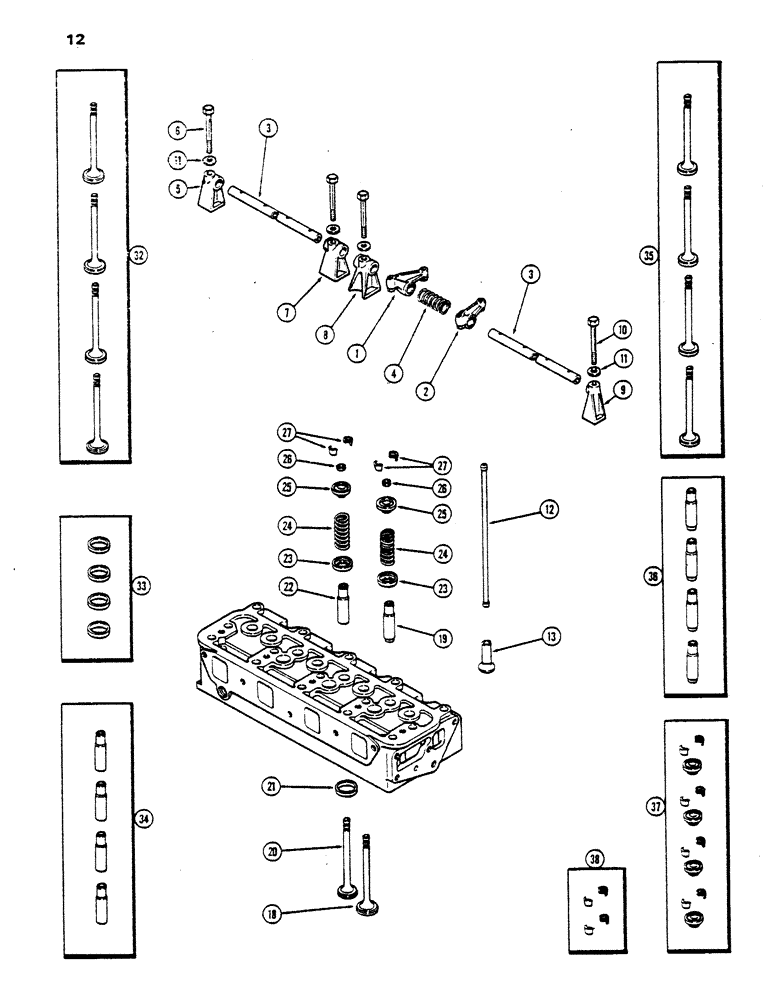 Схема запчастей Case DH5 - (12) - VALVE MECHANISM (10) - ENGINE