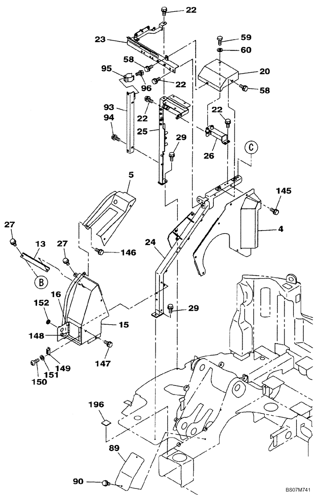 Схема запчастей Case CX75SR - (09-11) - FRAMES, COVERS (09) - CHASSIS/ATTACHMENTS