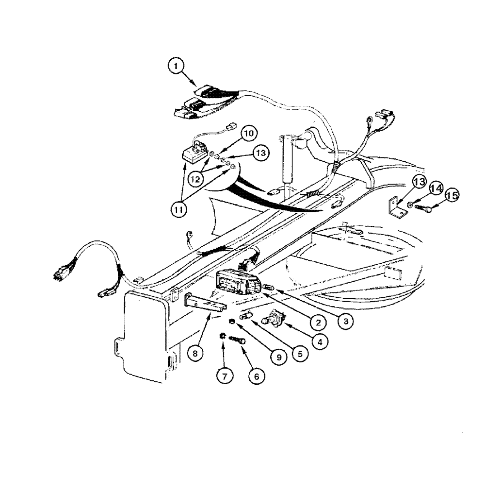 Схема запчастей Case 865 DHP - (4-044) - HEADLIGHTS - FRONT CHASSIS (04) - ELECTRICAL SYSTEMS