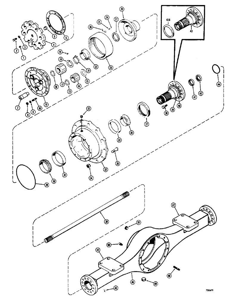 Схема запчастей Case 400 - (058) - AXLE AND PLANETARY (04) - UNDERCARRIAGE