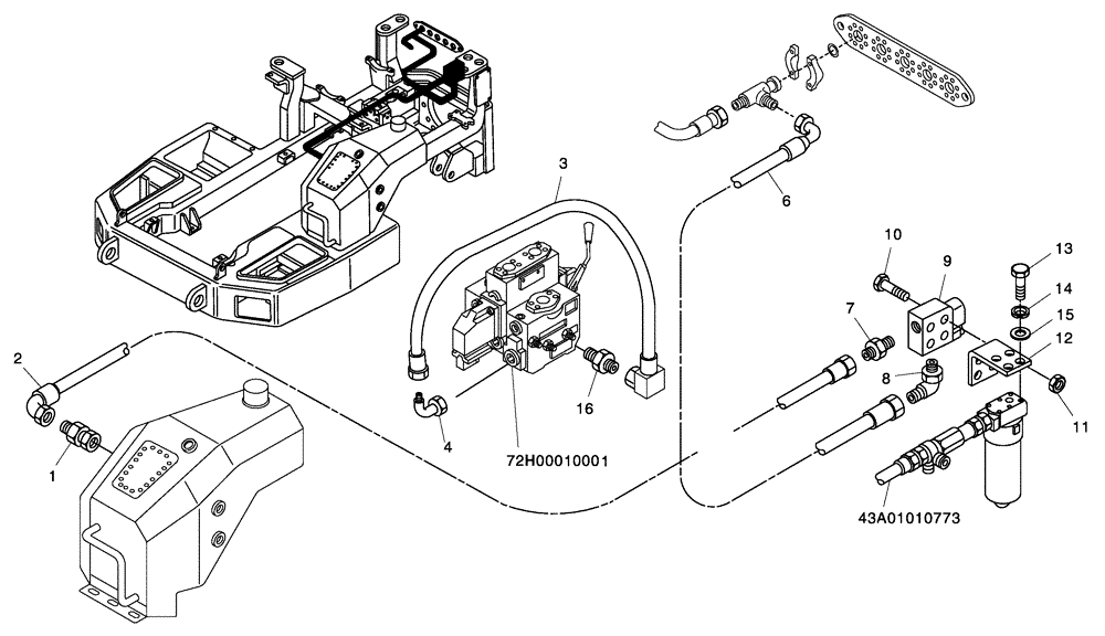 Схема запчастей Case 330 - (72A01010718[02]) - DUMPING SYSTEM - HYDRAULIC CIRCUIT (19) - OPTIONS