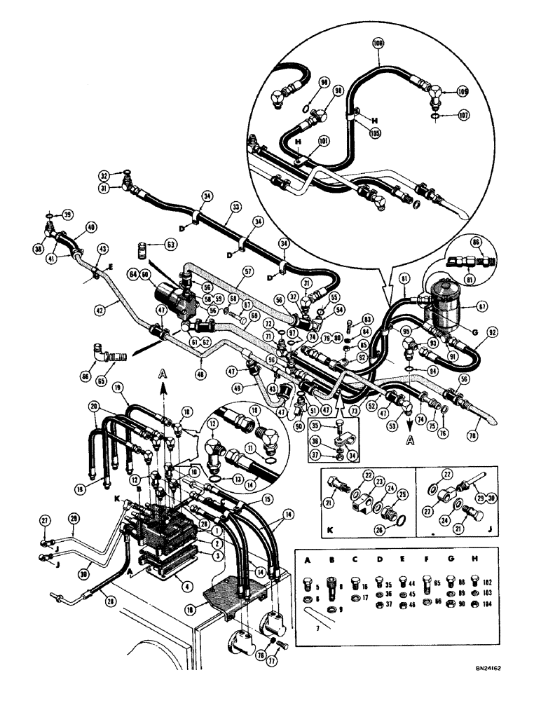 Схема запчастей Case 1000D - (140) - BASIC TRACTOR HYDRAULICS (07) - HYDRAULIC SYSTEM