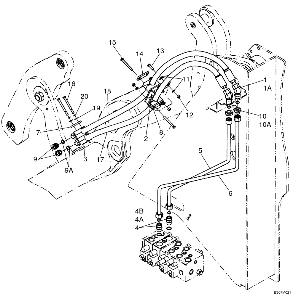 Схема запчастей Case 521E - (08-10) - HYDRAULICS - LOADER AUXILIARY (XT LOADER) (08) - HYDRAULICS