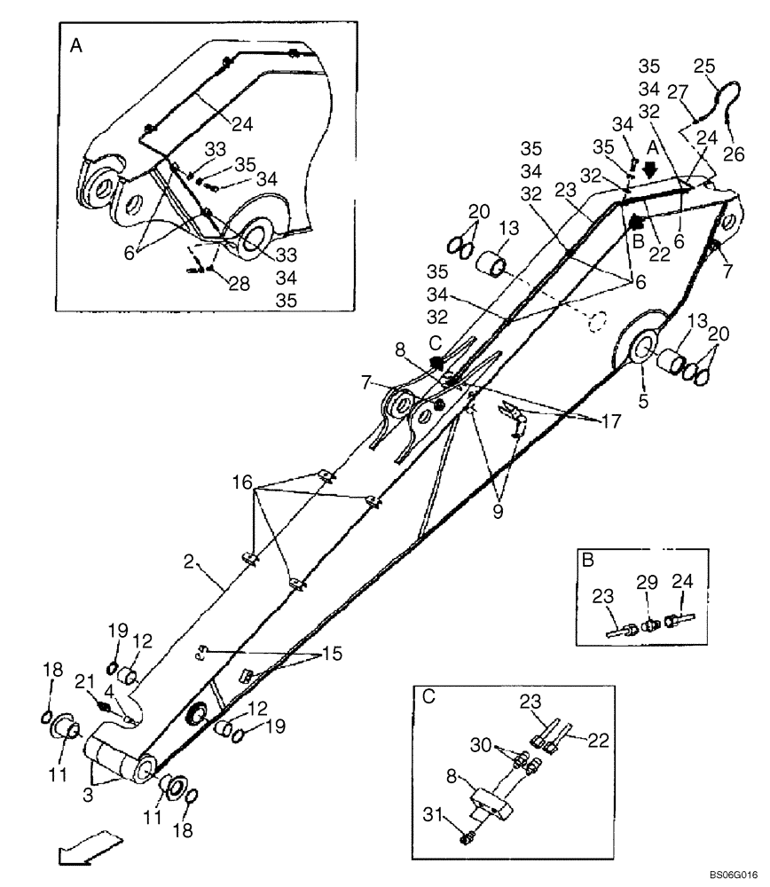 Схема запчастей Case CX460 - (09-47A) - ARM, EXCAVATOR, 4,85 M (15 FT 11 IN) (09) - CHASSIS/ATTACHMENTS