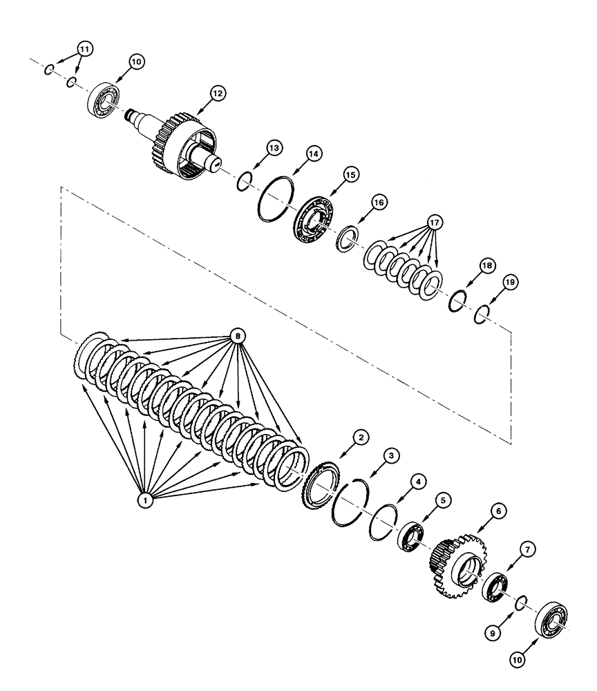 Схема запчастей Case 865 - (06.10[00]) - TRANSMISSION - 3RD SPEED AXLE (06) - POWER TRAIN