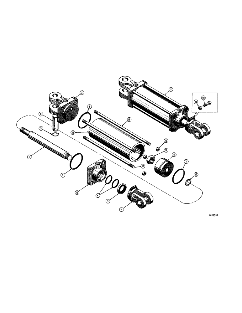 Схема запчастей Case 430 - (46) - D24102 HYDRAULIC SIDE SHIFTER CYLINDER 