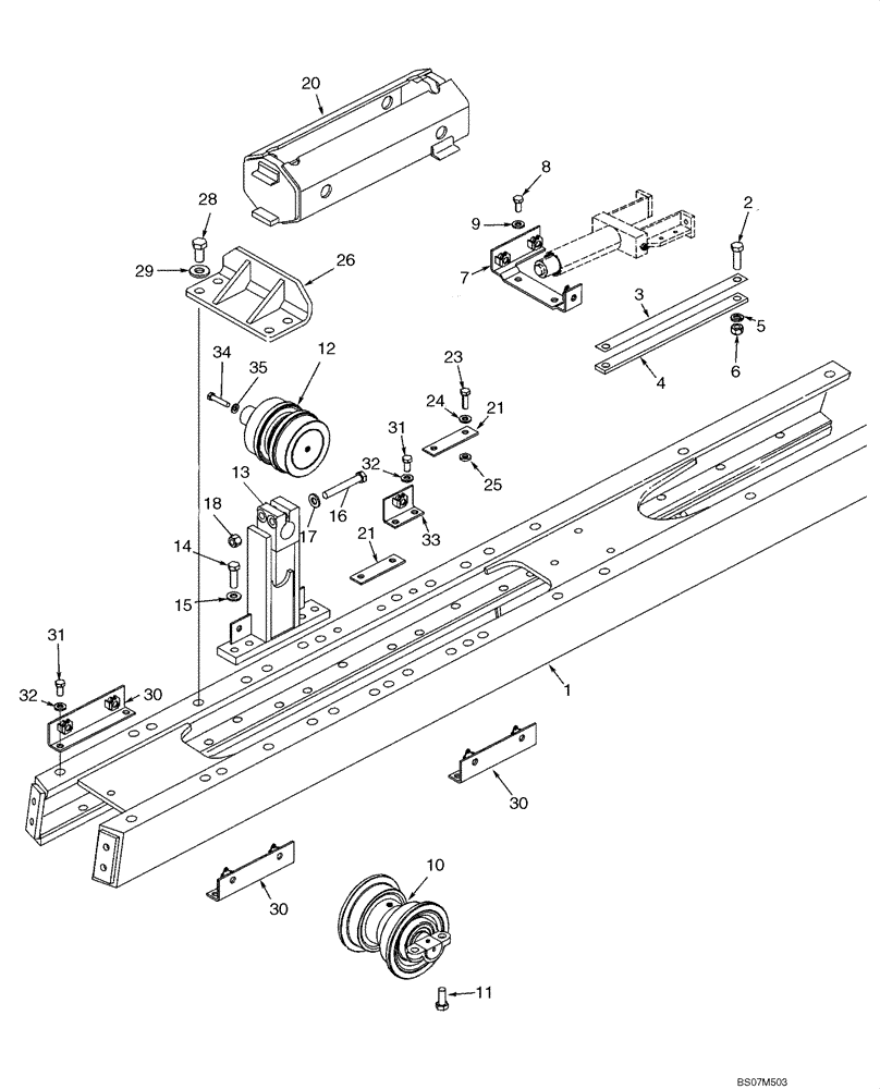 Схема запчастей Case 850L - (05-01) - FRAME, TRACK - ROLLER AND RECOIL HOUSING (11) - TRACKS/STEERING