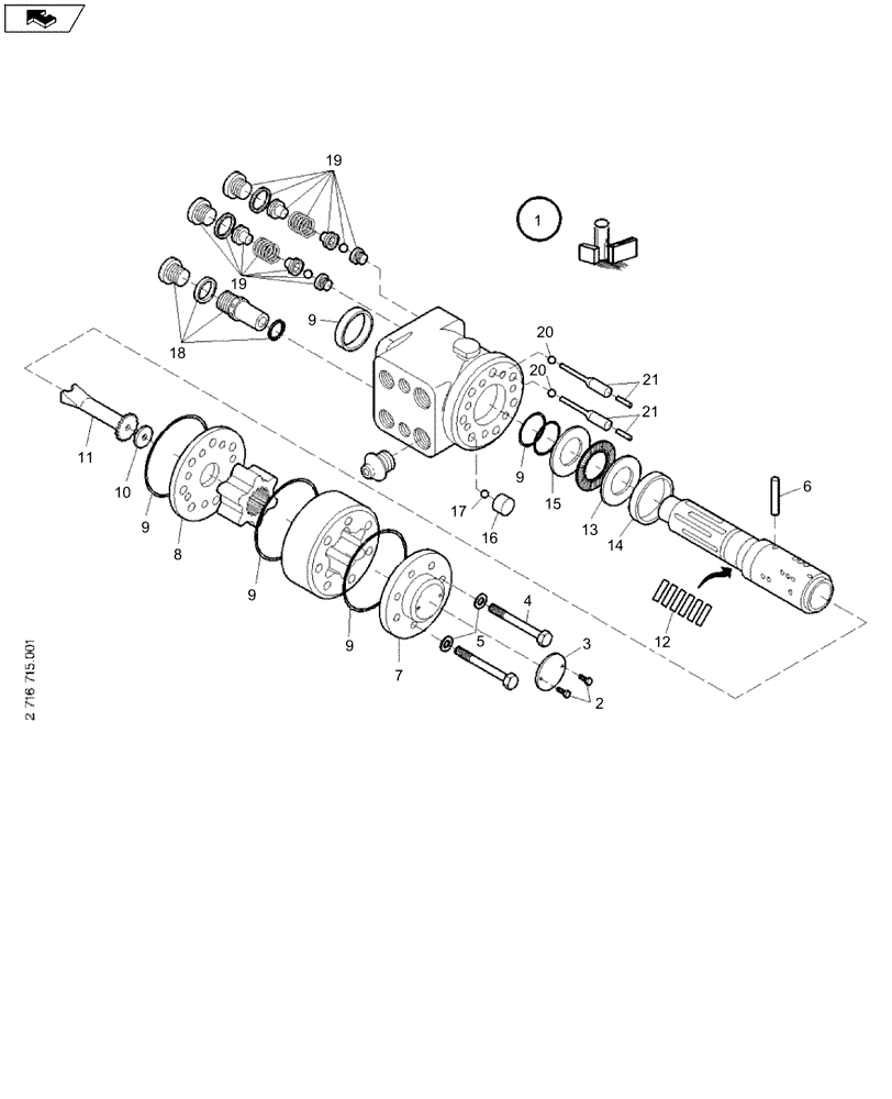 Схема запчастей Case 21E - (23.092[2716715000]) - STEERING VALVE (35) - HYDRAULIC SYSTEMS