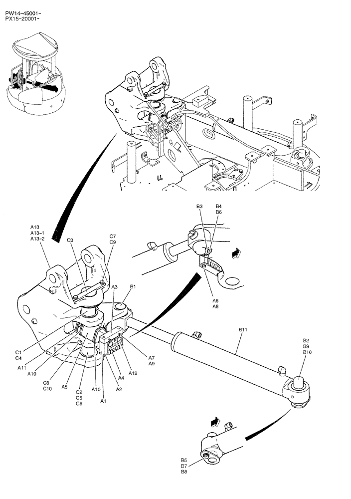 Схема запчастей Case CX36B - (01-002) - BRACKET ASSY, SWING (05) - SUPERSTRUCTURE