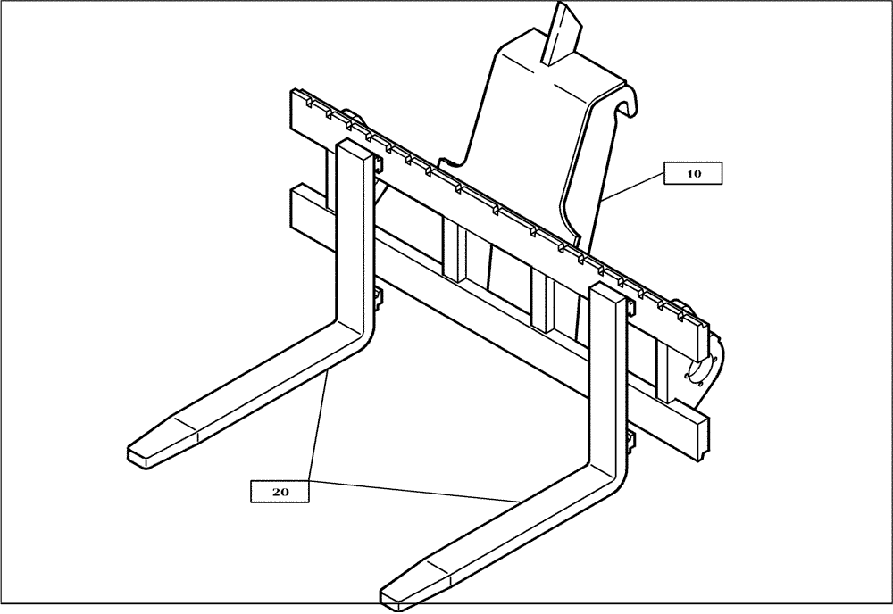 Схема запчастей Case 221D - (70.301[2989690000]) - FORK CARRIAGE (82) - FRONT LOADER & BUCKET