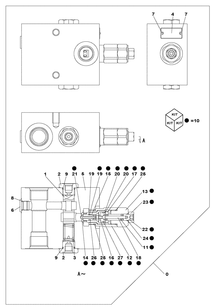 Схема запчастей Case CX210C NLC - (35.359.15) - VALVE SHUT-OFF - OPTIONAL (35) - HYDRAULIC SYSTEMS