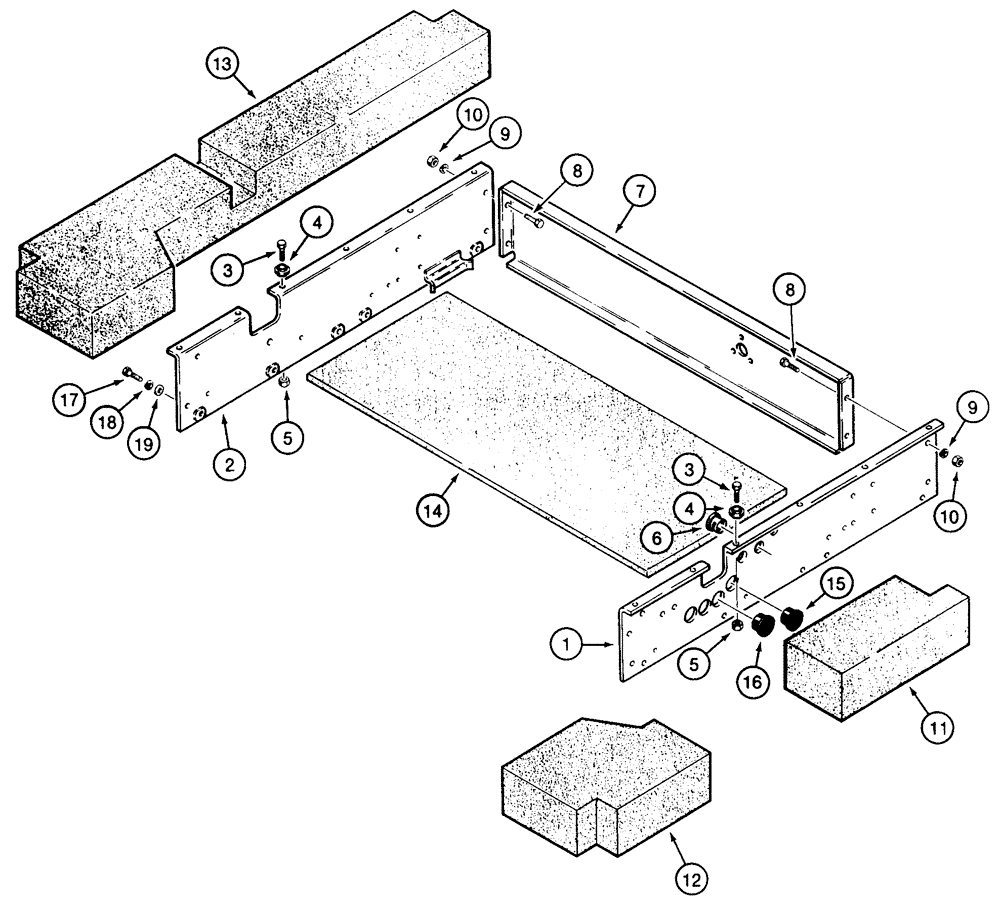 Схема запчастей Case 855E - (9-080) - CAB, ROOF PADS AND ACCESSORY MOUNTING BRACKETS (09) - CHASSIS/ATTACHMENTS