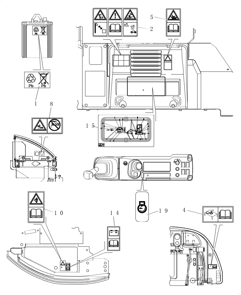 Схема запчастей Case CX22B - (4.520[07]) - DECALS - CAB (90) - PLATFORM, CAB, BODYWORK AND DECALS