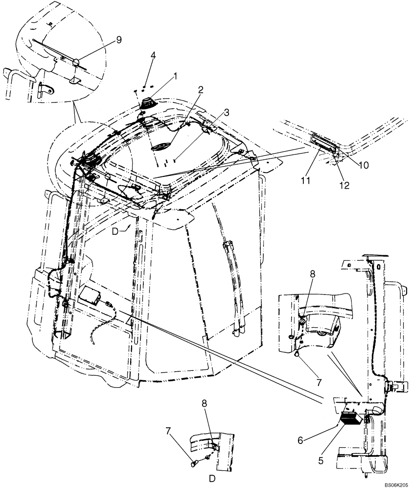 Схема запчастей Case 621E - (04-24A) - RADIO - 12 VOLT INSTALLATION (04) - ELECTRICAL SYSTEMS