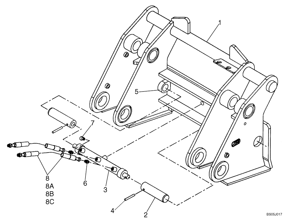 Схема запчастей Case 621E - (09-17) - COUPLER, HYDRAULIC - XT - JRB (09) - CHASSIS