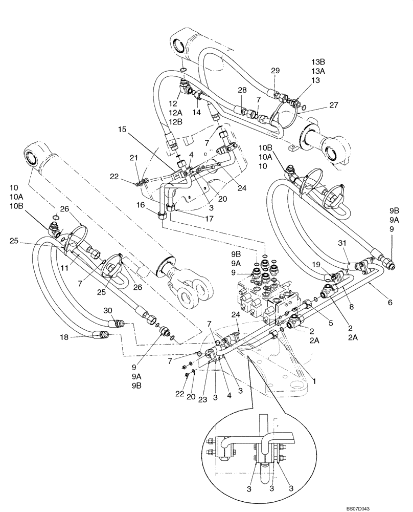 Схема запчастей Case 621E - (08-05) - HYDRAULICS - LOADER LIFT AND BUCKET (Z BAR, XR LOADER) (08) - HYDRAULICS