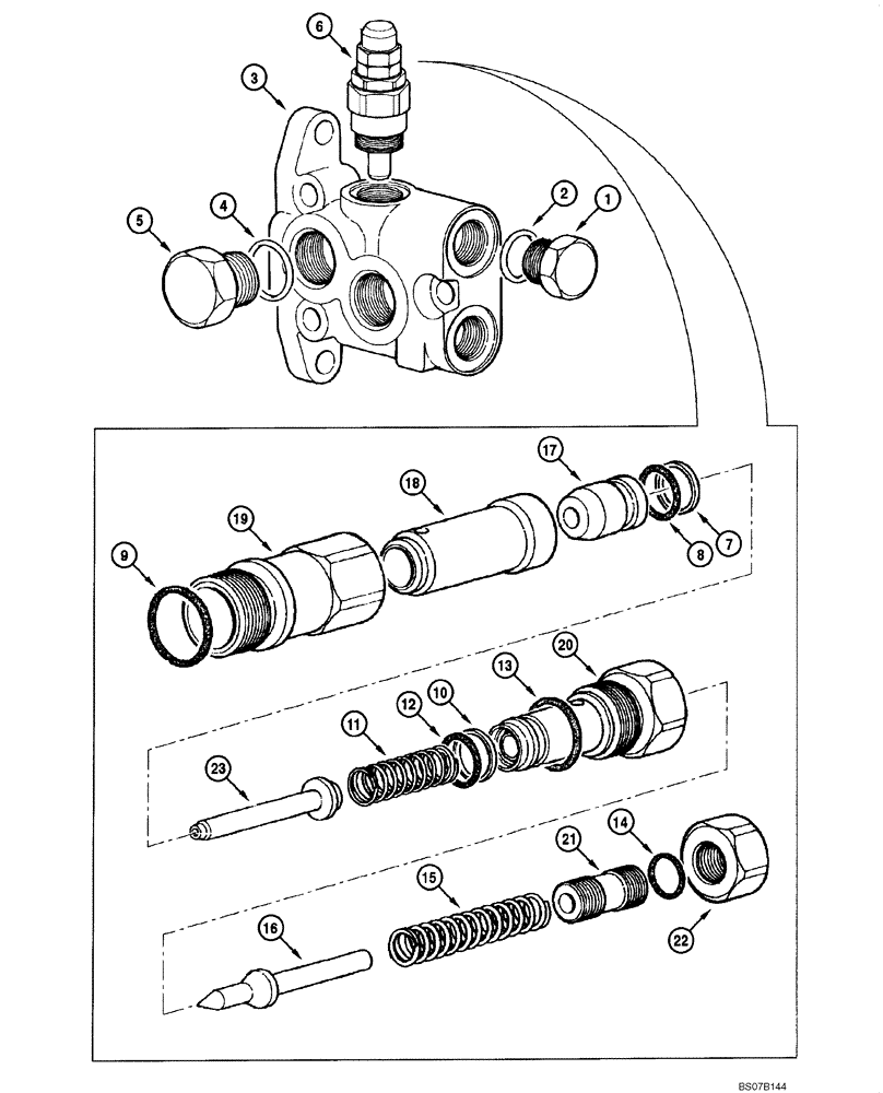 Схема запчастей Case 845 DHP - (08.54[00]) - DISTRIBUTOR - INPUT VALVE (08) - HYDRAULICS