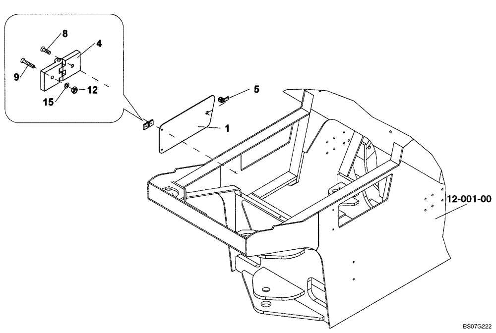 Схема запчастей Case SV210 - (12-001-00 [10]) - DOOR, ACCESS RH (GROUP 484) (ND132354) (09) - CHASSIS/ATTACHMENTS